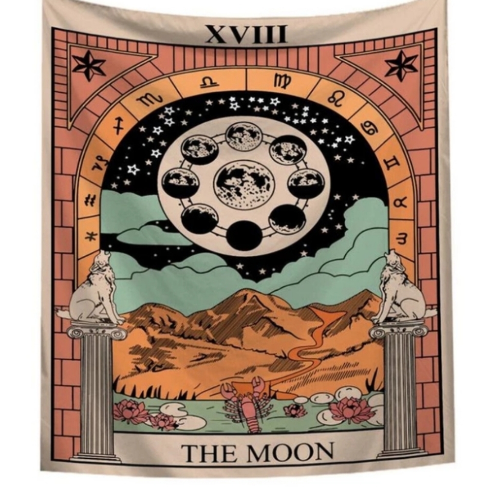 XL The Moon Tarot Card Tapestry - Picture 1 of 1